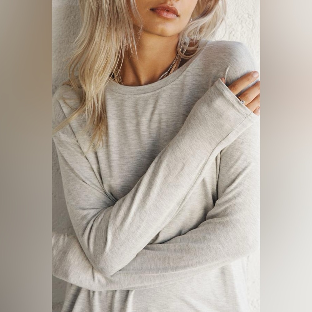 Joah Brown White Long Sleeve Size M/L - Picture 4 of 8